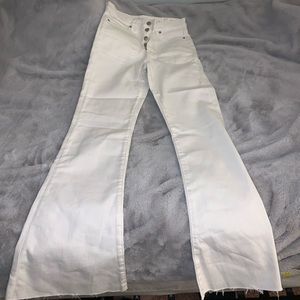 American Eagle White High Waisted Flare Jeans